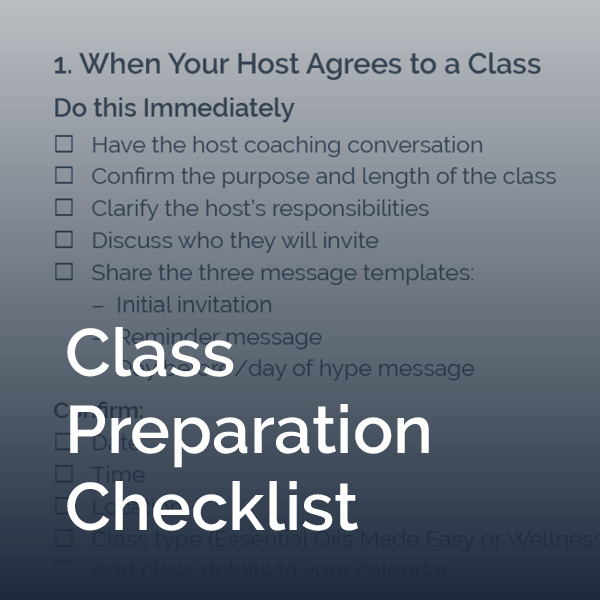 Class Preparation Checklist