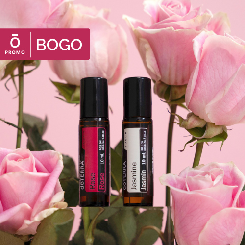 Rose and Jasmine Touch with flower background.