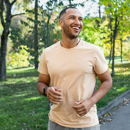 A man jogging