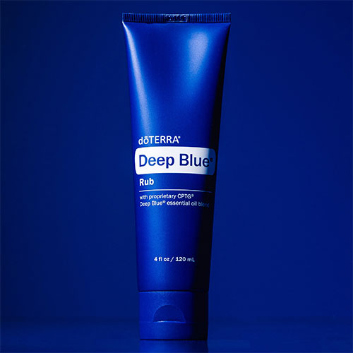 Deep Blue Rub on a blue background