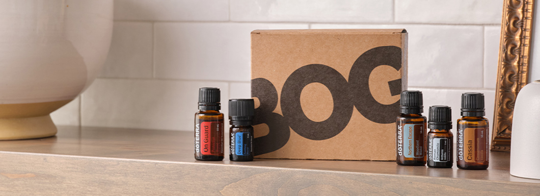 BOGO box image promo with various essential oil bottles