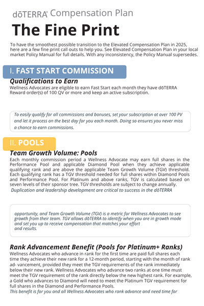 Compensation Plan Fine Print