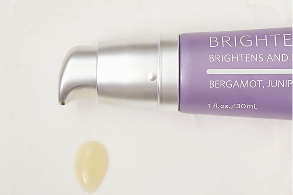 brightening gel product and a drop on the counter top