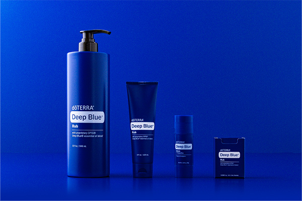 Deep Blue Products on a blue background