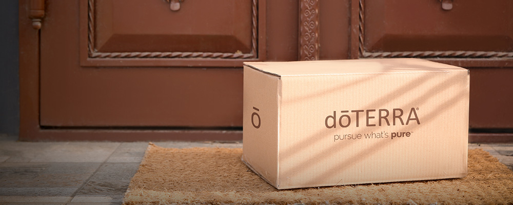 A doTERRA box on a porch