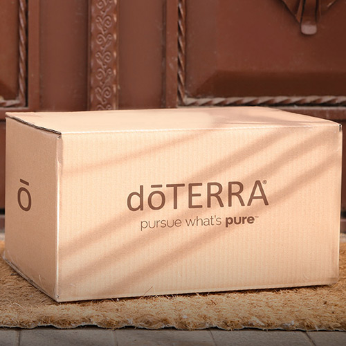 A doTERRA box on a porch
