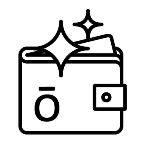 A sparkling wallet icon